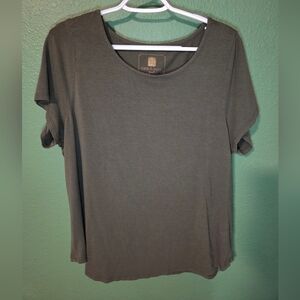 Cable & Gauge Cloud T Shirt 1X Olive Green Modal Blend Short Sleeve Tee